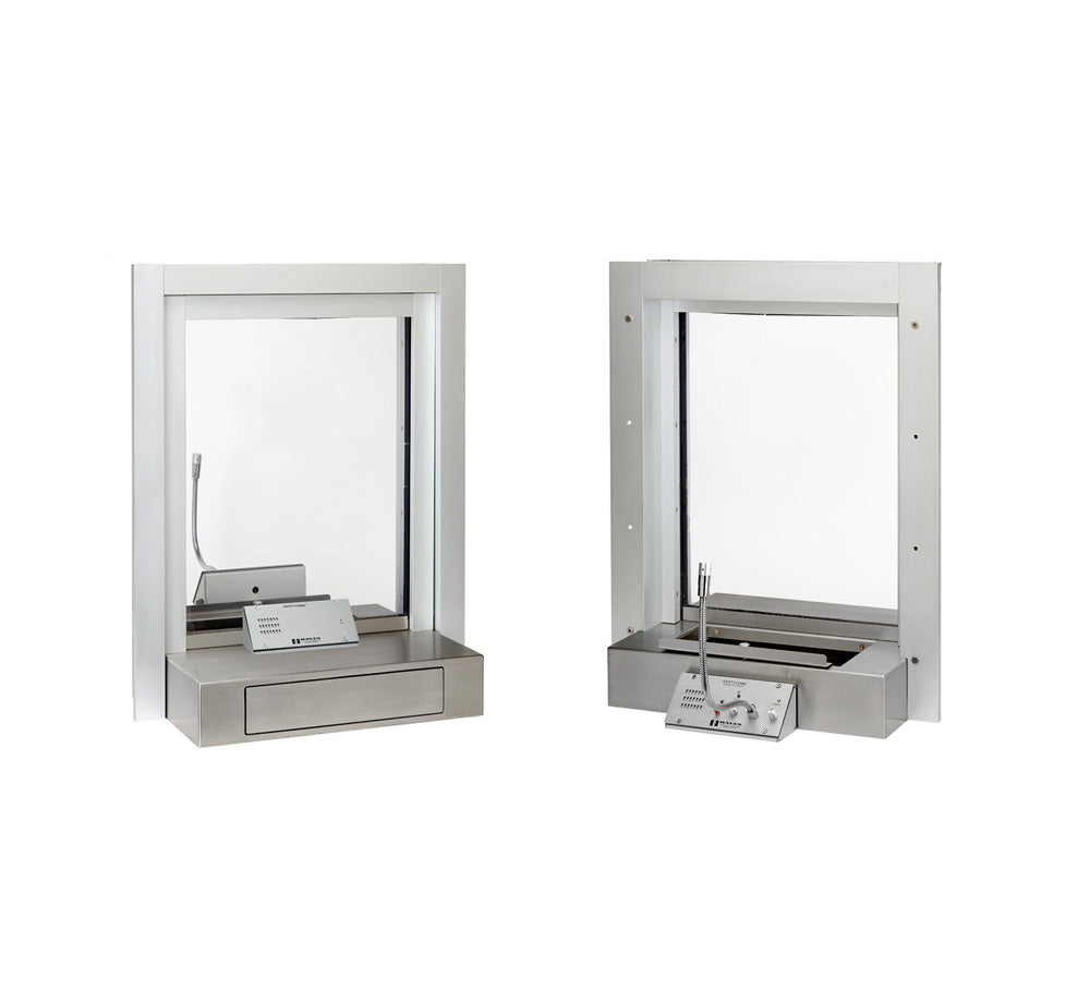 image of haventech window intercom sc-300 in typical installation with window