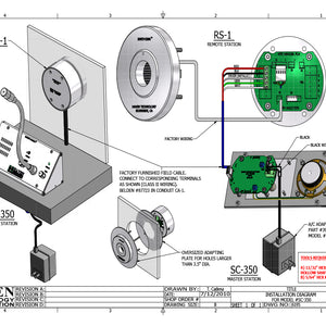 Technical diagram of electronic components and wiring for a Haven SC-350 window intercom system.